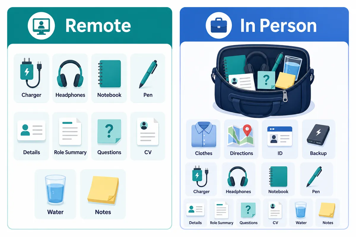 What to keep beside you during an interview