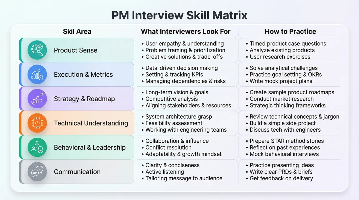 PM Interview Skill Matrix