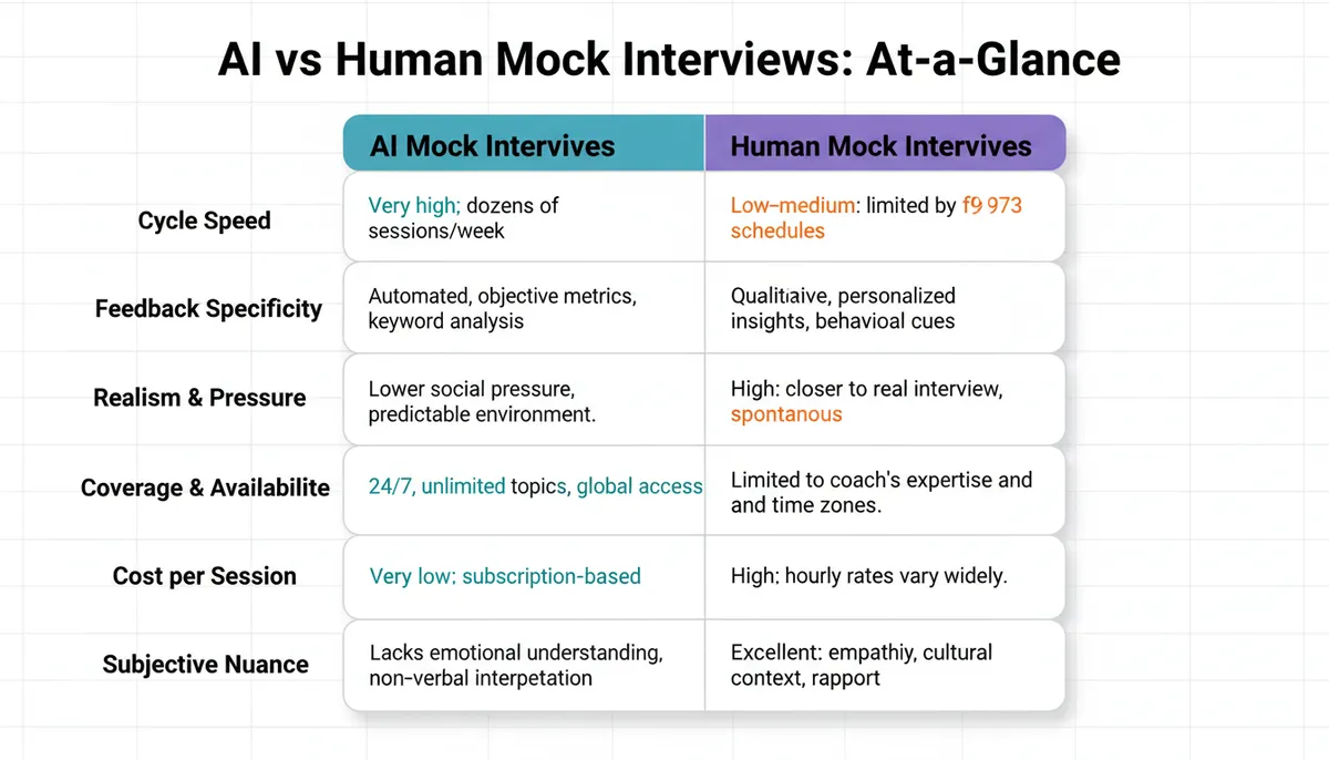 AI vs Human Mock Interviews Comparison