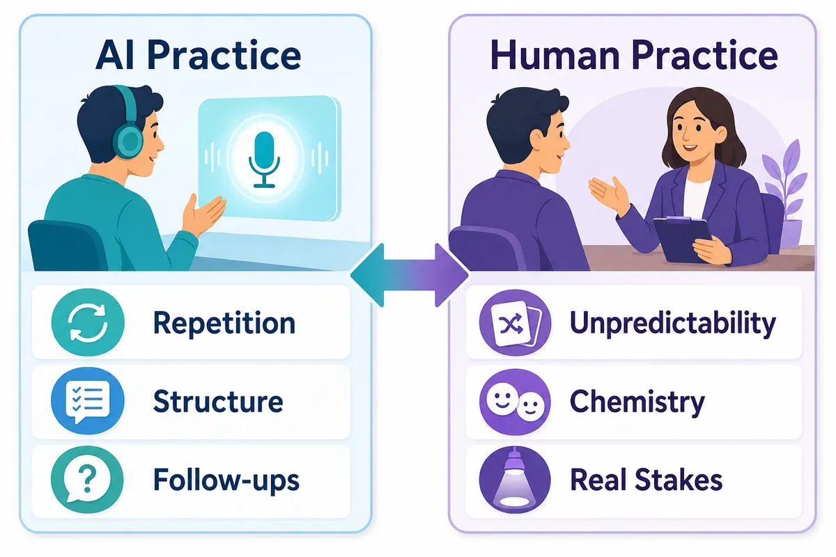 AI practice and human practice each build different skills