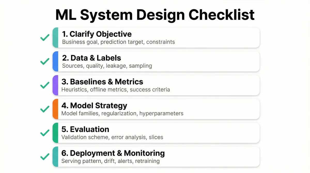 ML System Design Checklist