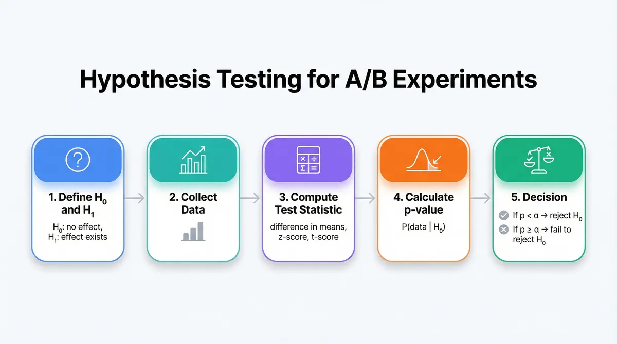 Hypothesis Testing Flow in A/B Experiments