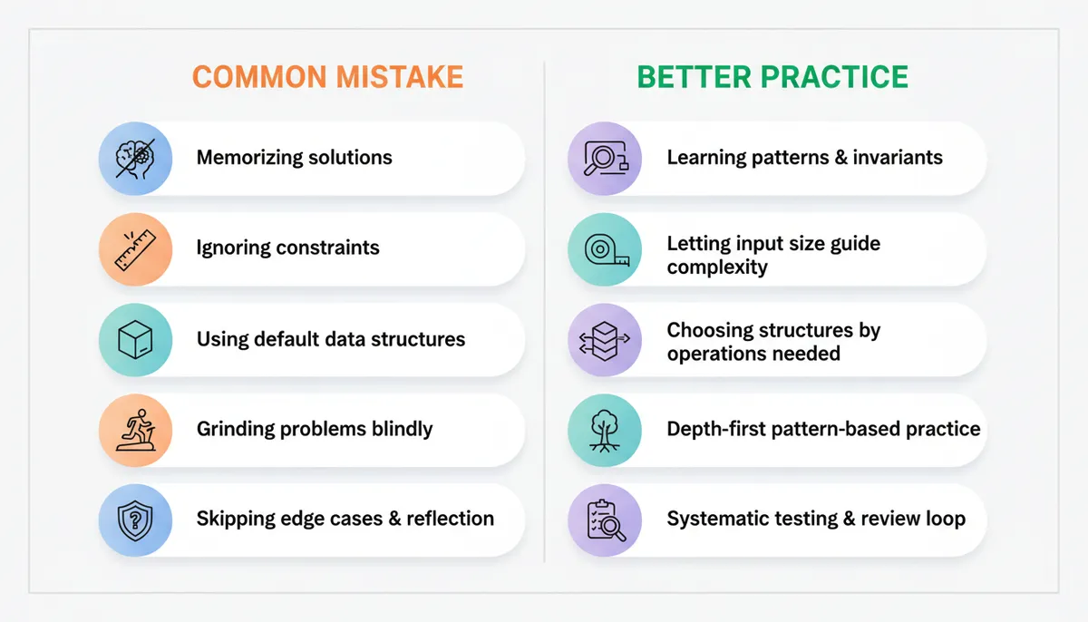 Summary of Common DSA Beginner Mistakes