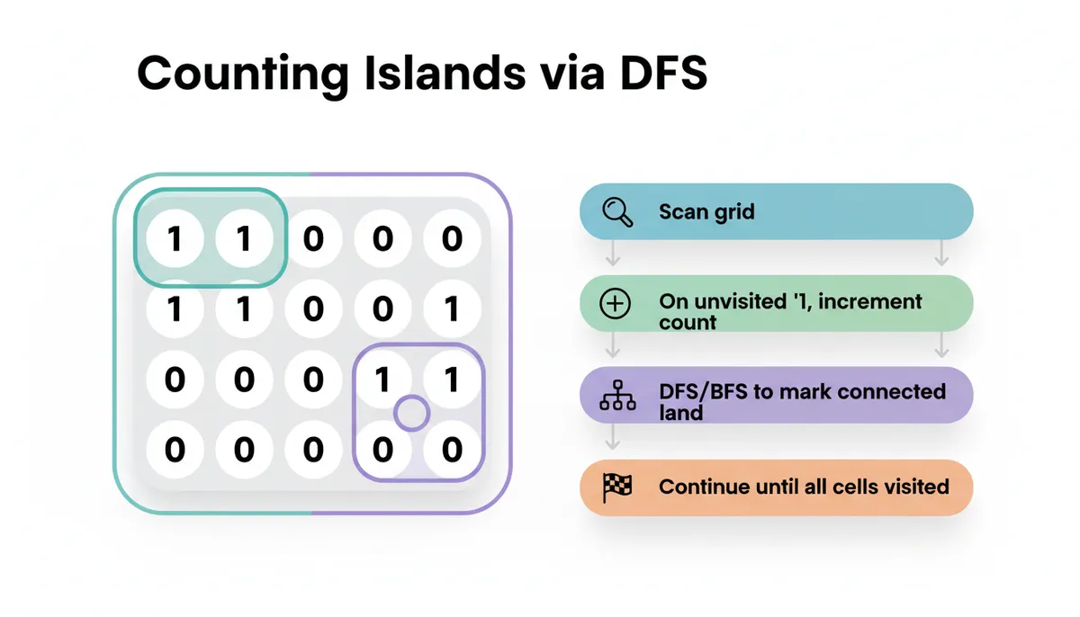 Grid DFS for Number of Islands