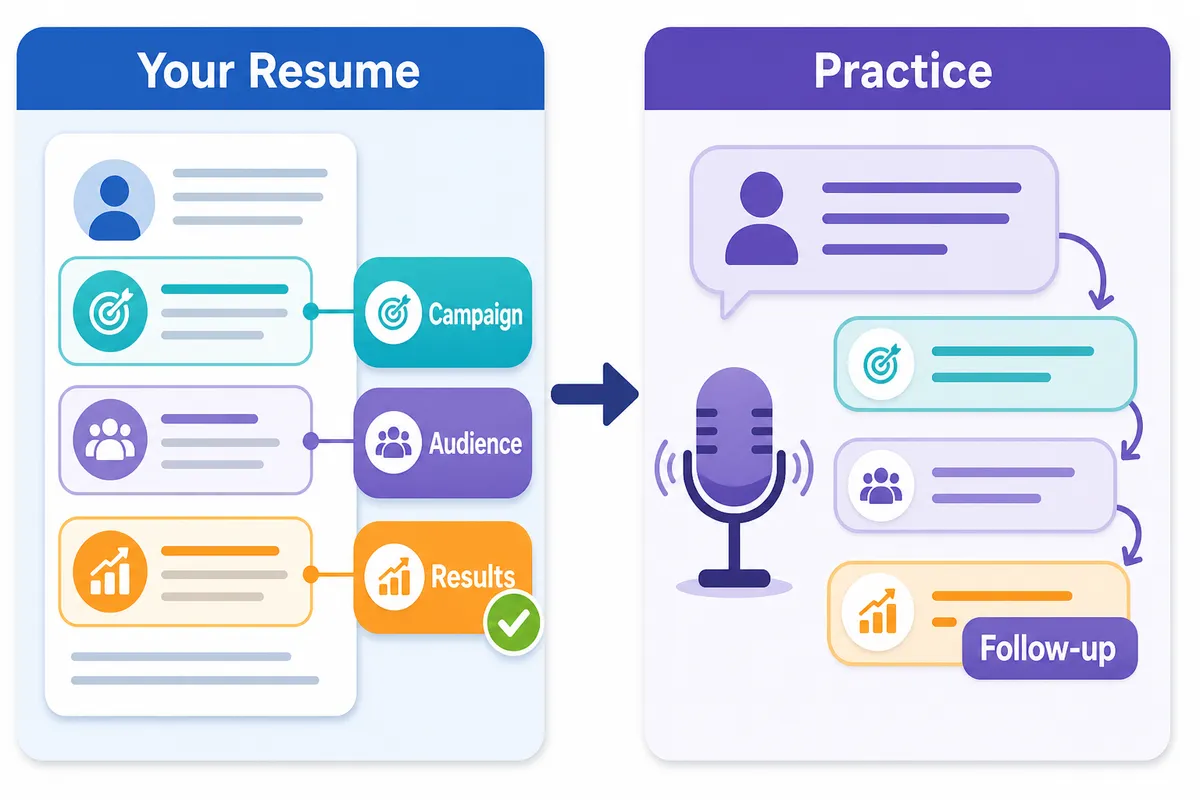 Resume-based marketing interview practice