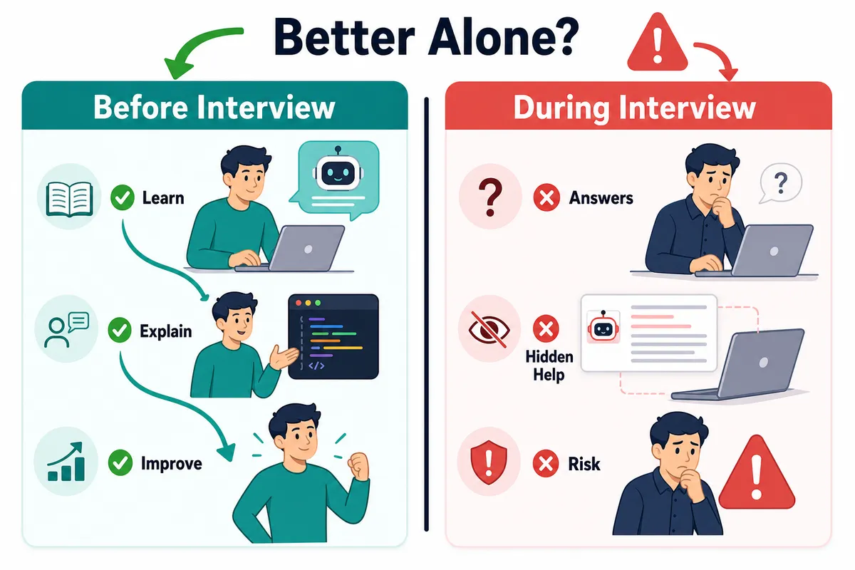 Preparing before an interview versus receiving answers during one