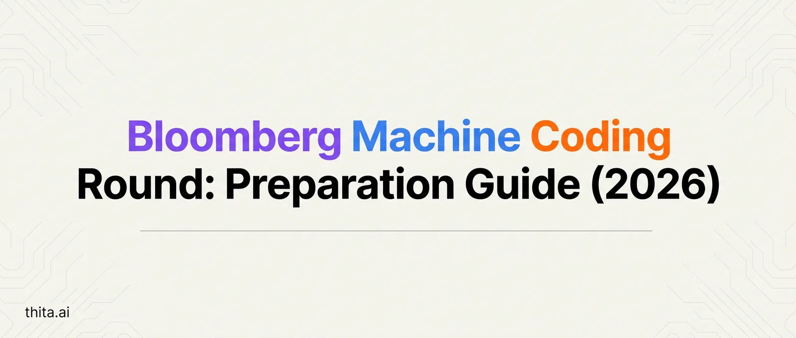 Bloomberg Machine Coding Round: Preparation Guide (2026)