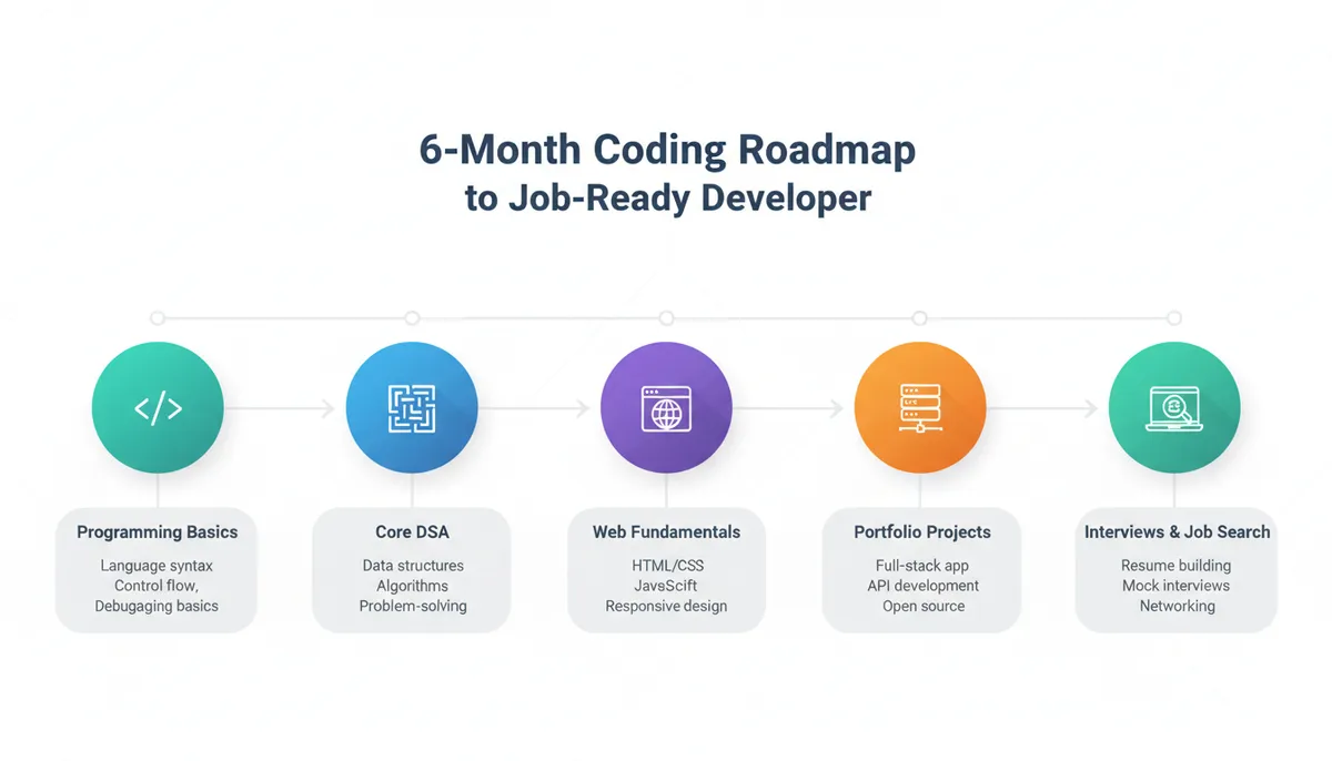 6-Month Coding Roadmap Overview