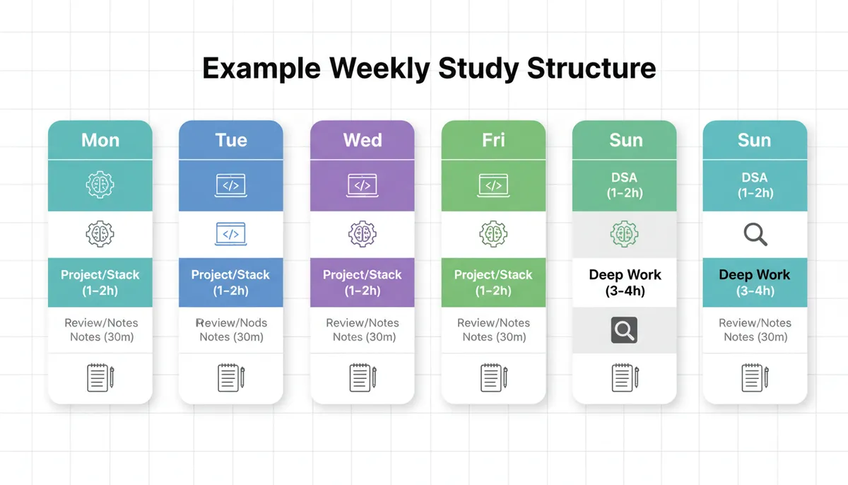 Weekly Study Structure for 6-Month Plan