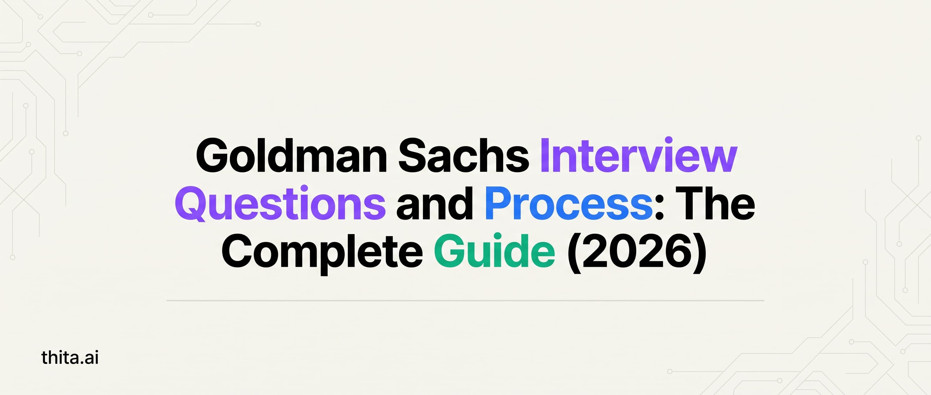 Goldman Sachs Interview Questions and Process: The Complete Guide (2026)
