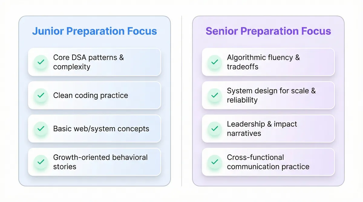 Preparation Paths for Junior vs Senior Candidates