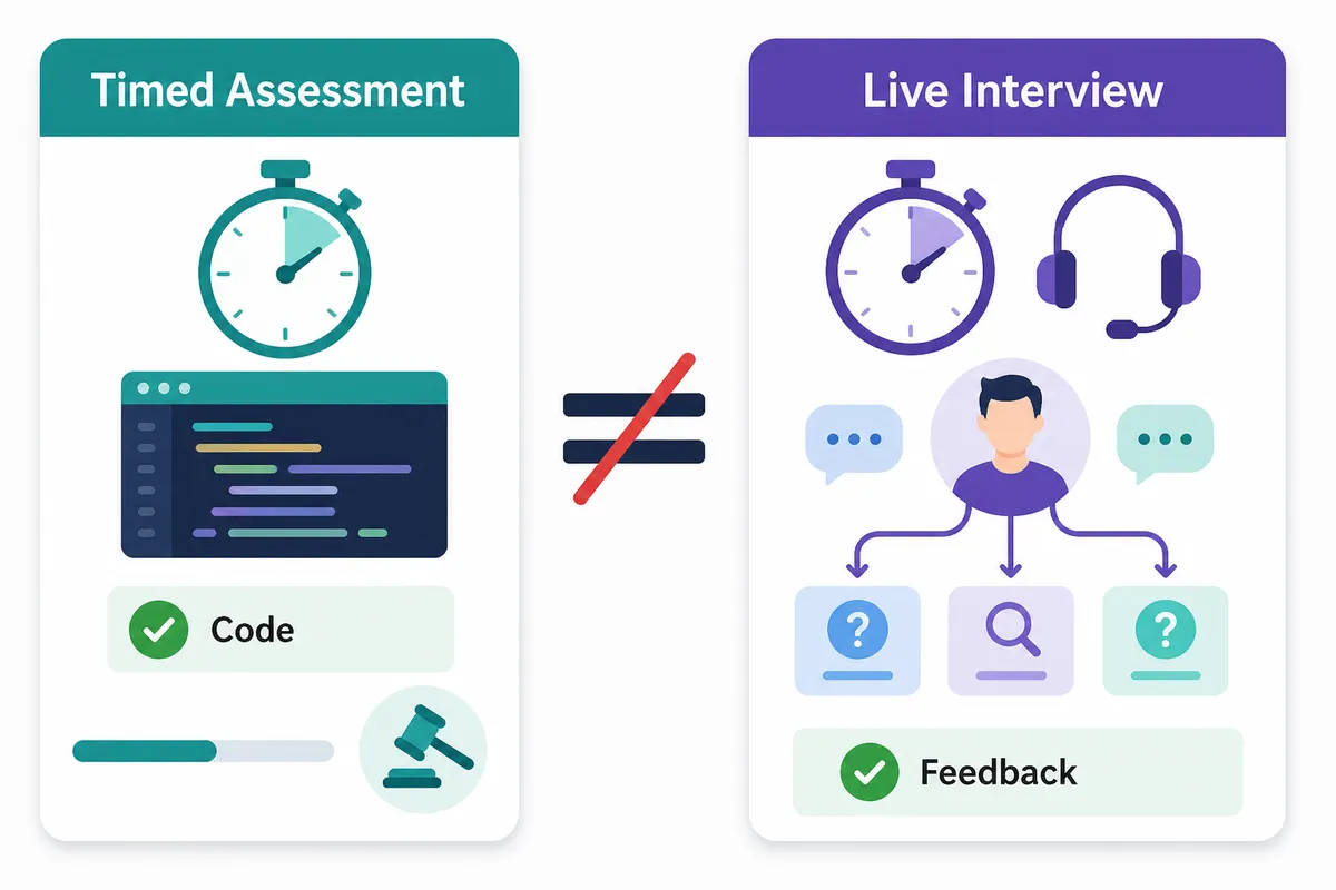 A timer is useful, but it is not an interviewer