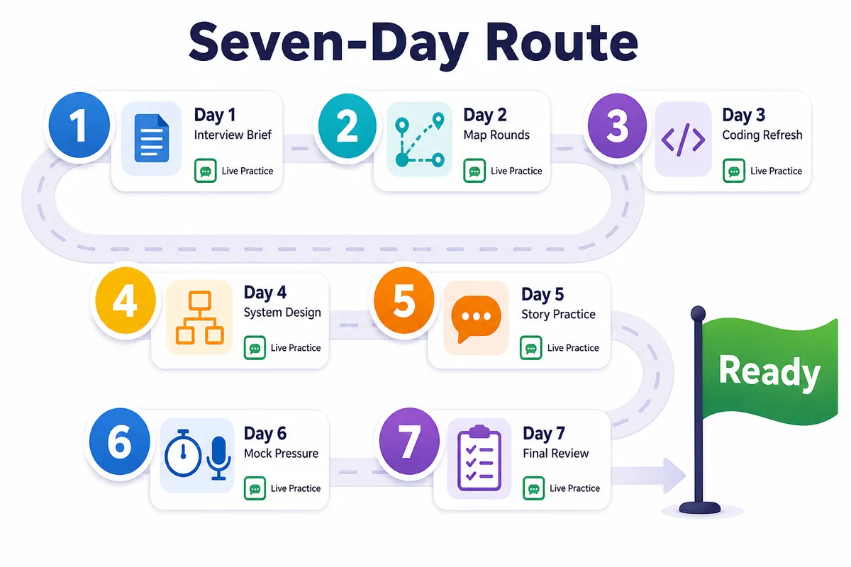 A seven-day route to interview readiness