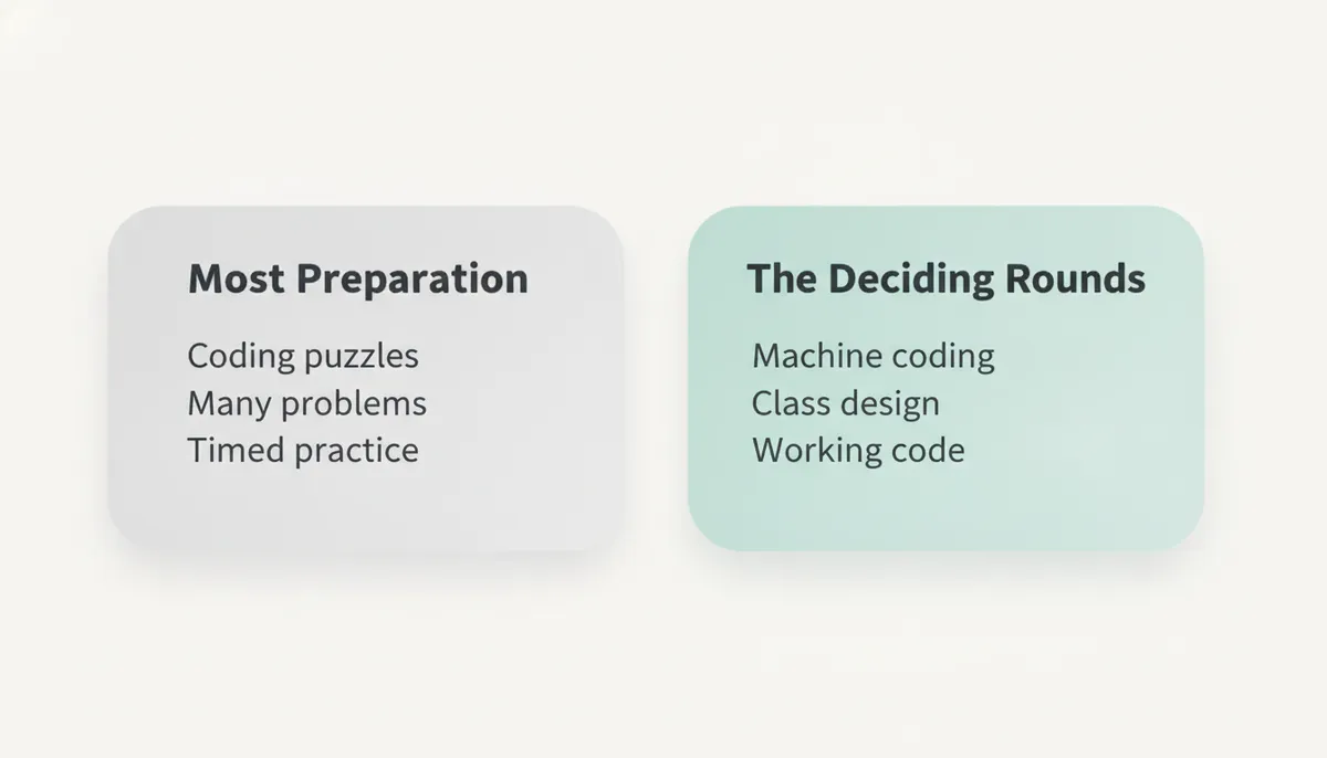 Where candidates prepare and where the loop is decided