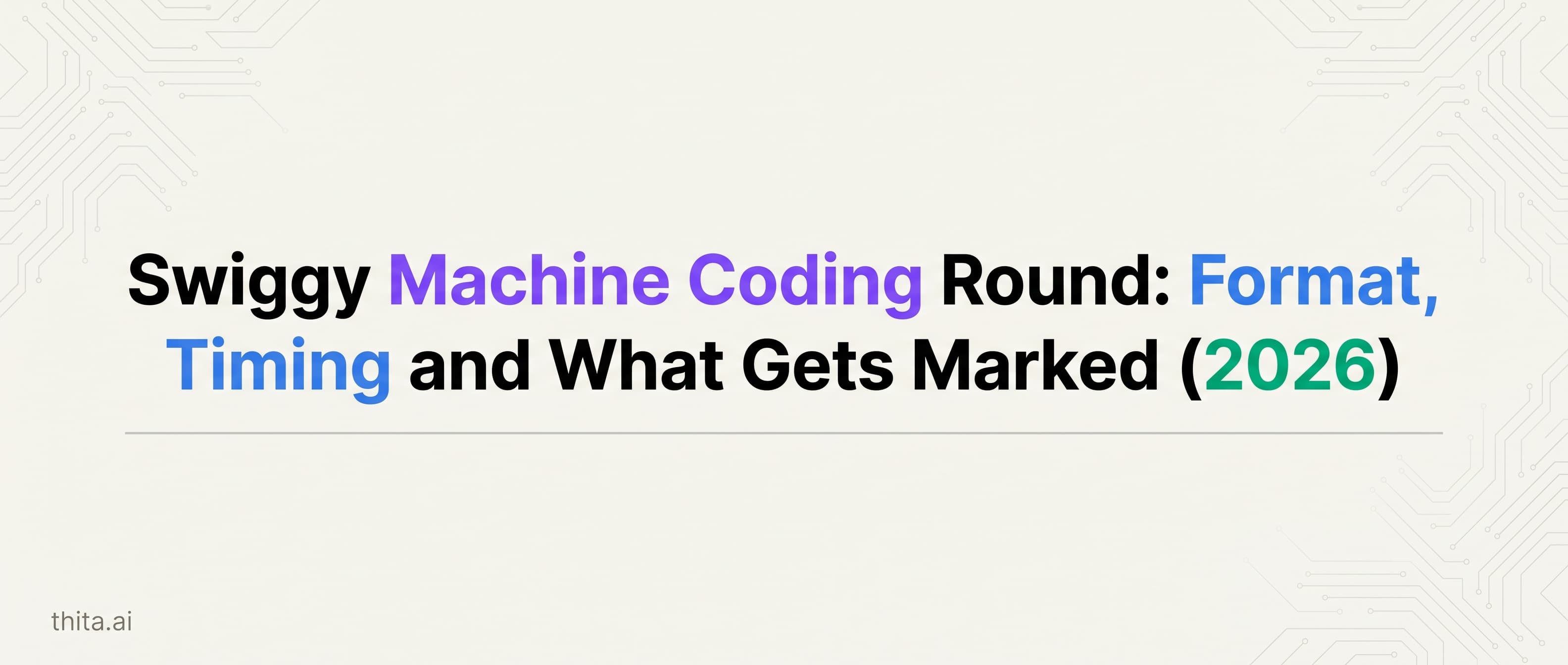 Swiggy Machine Coding Round: Format, Timing and What Gets Marked (2026)
