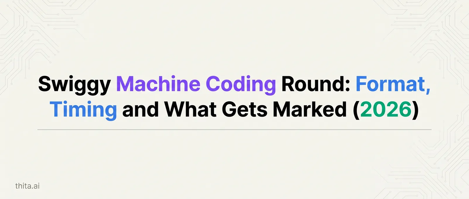 Swiggy Machine Coding Round: Format, Timing and What Gets Marked (2026)