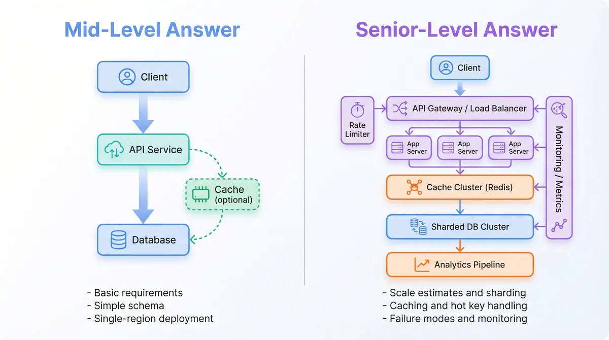 URL Shortener Design: Mid-Level vs Senior Expectations
