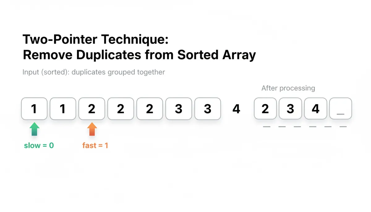 Two Pointers for Removing Duplicates