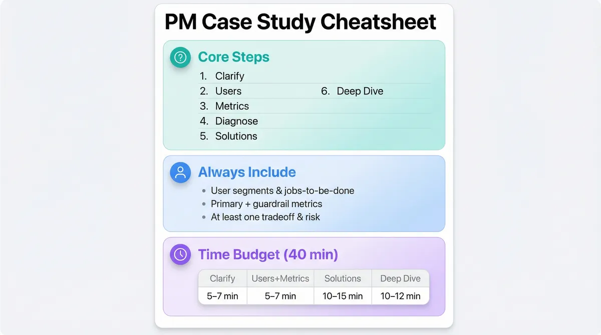 PM Case Study Interview Cheatsheet