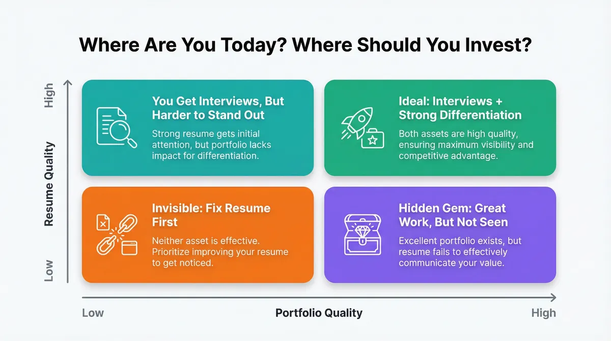 Time Investment Matrix: Resume vs Portfolio