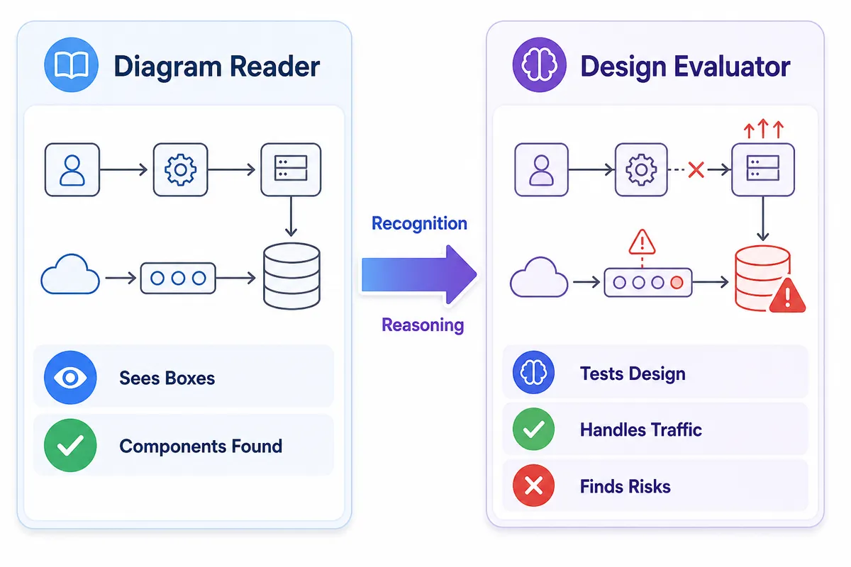 Reading a diagram versus evaluating a design