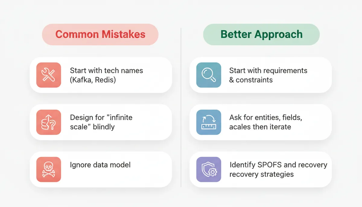 Beginner System Design Mistakes vs Better Approach